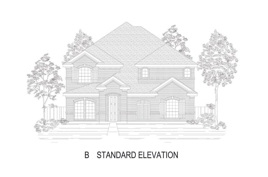 Representative rendering of the exterior for the Anatole R (w/Media or 6 Bedroom Option) by First Texas Homes (Image 13).