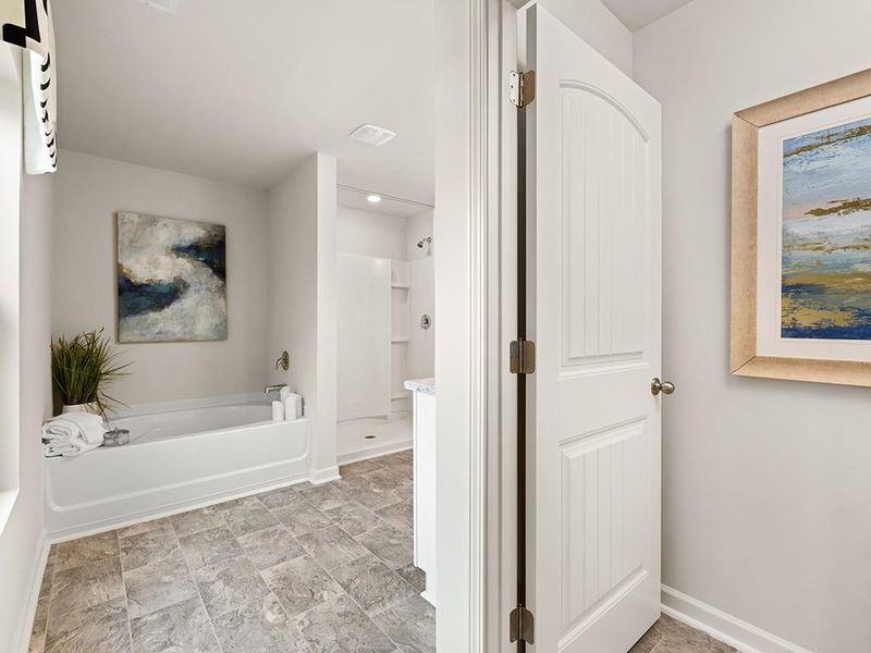 Furnished interior view inside a new home in Oaks at Cedar Grove, Fairburn (Image 10).