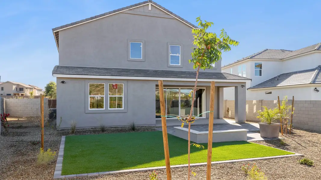 Exterior details and patio area of a home in The Ridge at Stone Butte, Phoenix (Image 2).