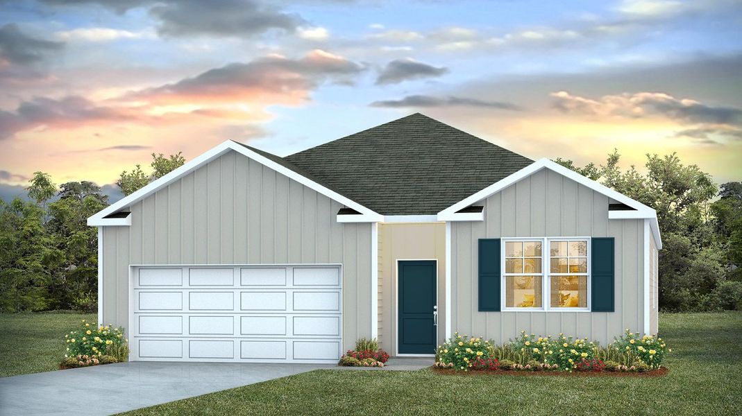 Representative exterior photo of a completed home built from the CALI by D.R. Horton in Sease's Pond, Gilbert, SC (Image 19).
