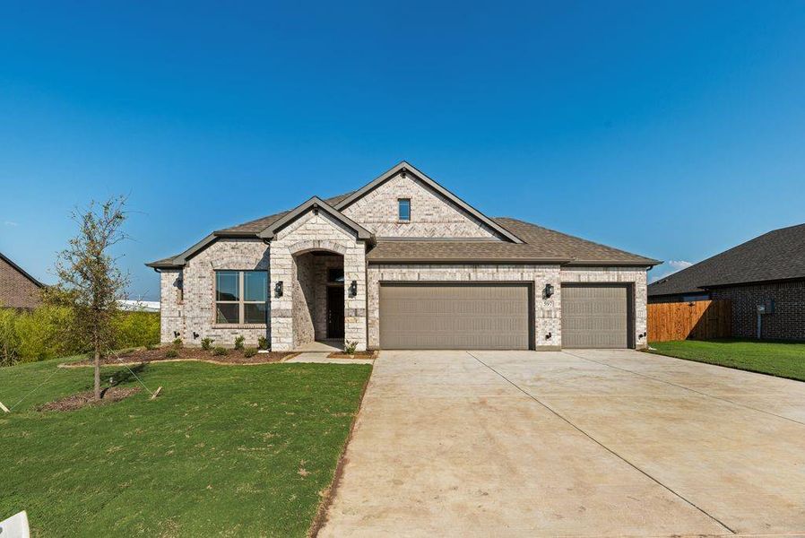 Front exterior of a new home in , Pilot Point, TX, highlighting curb appeal (Image 19).