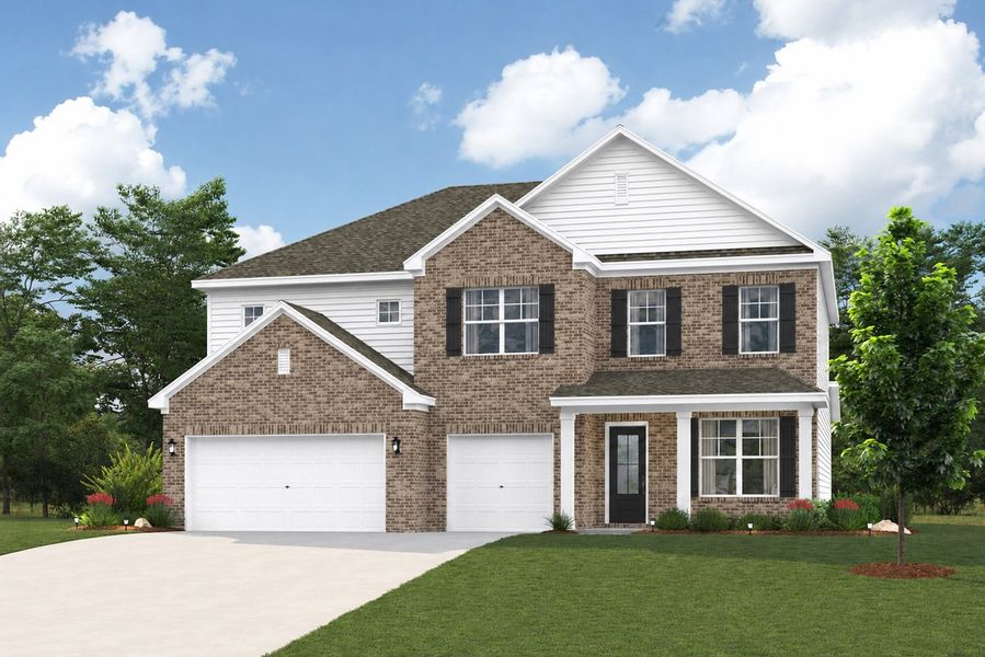 Front exterior of a new home in The Oaks, Mount Juliet, TN, highlighting curb appeal (Image 1). Front exterior of a new home in The Oaks, Mount Juliet, TN, highlighting curb appeal (Image 1).