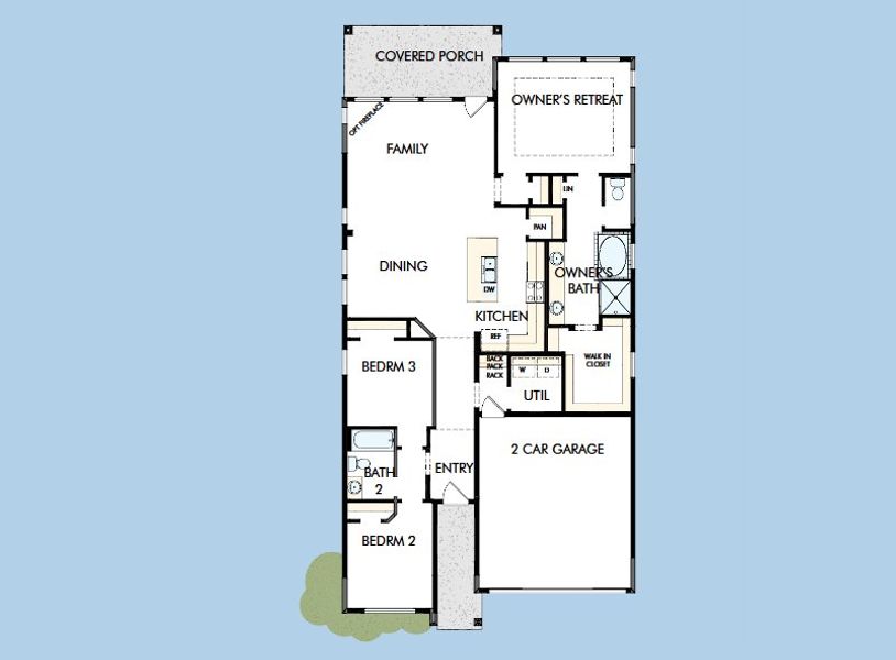 2D floor plan layout for the The Brownsville by David Weekley Homes in Elyson 45', Katy, TX (Image 3).