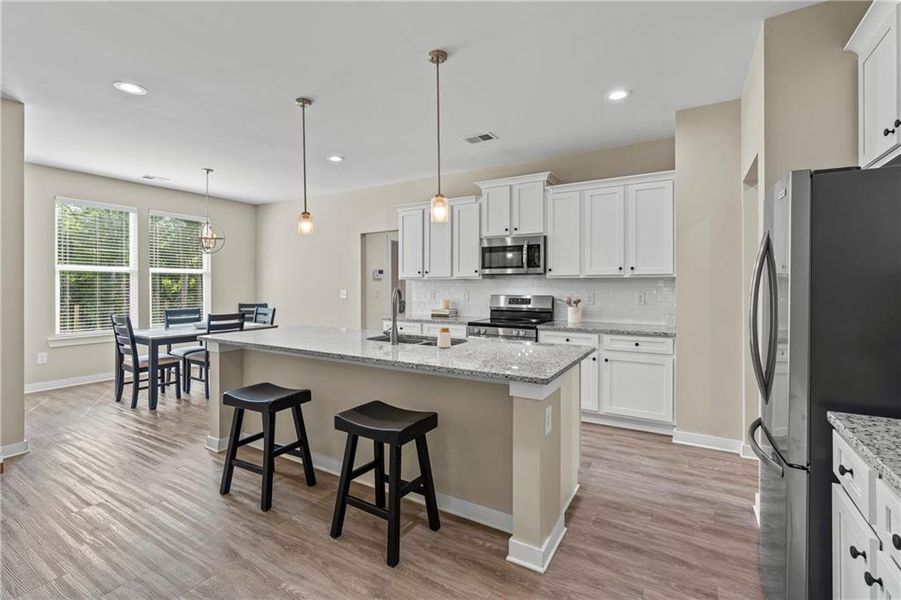 Furnished interior view inside a new home in Crossing Creeks, Monroe (Image 5). Furnished interior view inside a new home in Crossing Creeks, Monroe (Image 5).