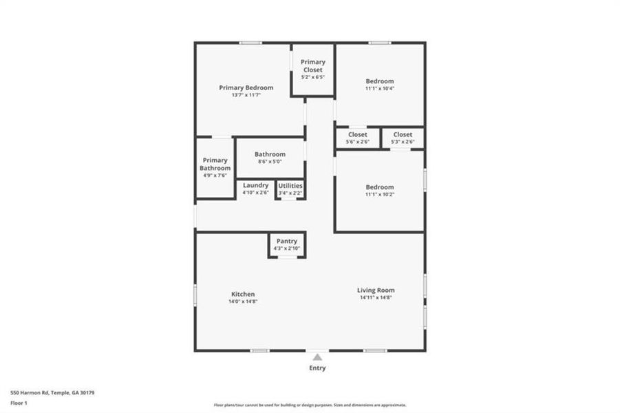 2D floor plan layout of this home in , Temple, GA (Image 4).