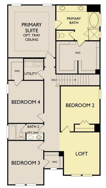 2D floor plan layout of this home in Lariat, Liberty Hill, TX (Image 6).