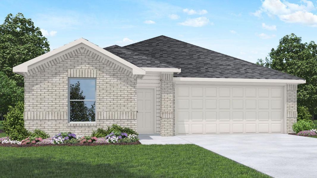 Representative exterior photo of a completed home built from the Caden by D.R. Horton in Sunterra Lakes, Brookshire, TX (Image 1).