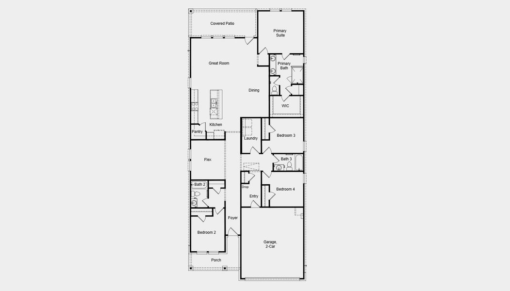 2D floor plan layout of this home in Brookewater 45s, Rosenberg, TX (Image 4). 2D floor plan layout of this home in Brookewater 45s, Rosenberg, TX (Image 4).