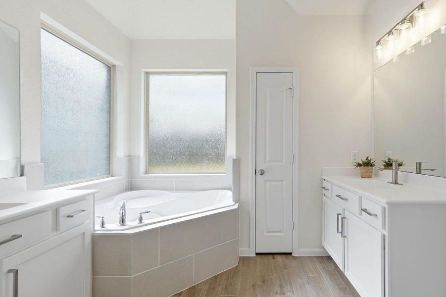 Furnished interior view inside a new home in Waterstone on Lake Conroe, Montgomery (Image 27).