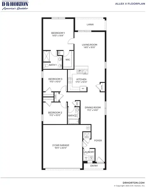 2D floor plan layout of this home in Villamar, Winter Haven, FL (Image 3).