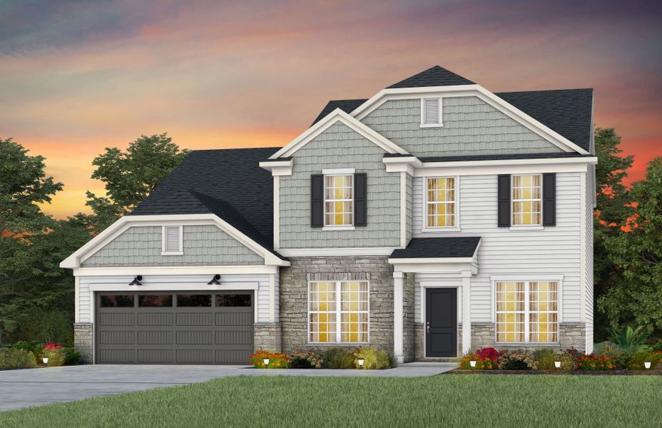 Front exterior of a new home in Kinsdale, Lancaster, SC, highlighting curb appeal (Image 31). Front exterior of a new home in Kinsdale, Lancaster, SC, highlighting curb appeal (Image 31).