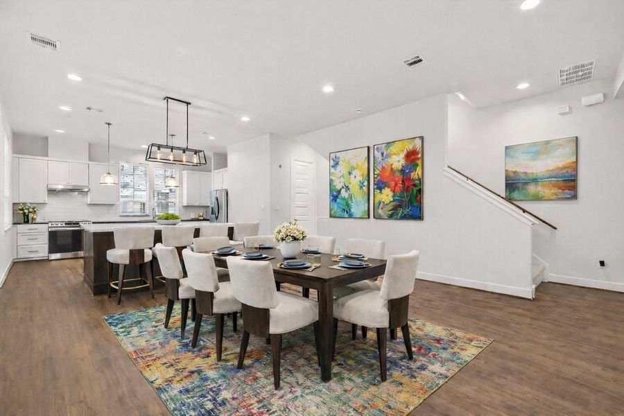 Furnished interior view inside a new home in The Corner At Buffalo Pointe, Houston (Image 7).