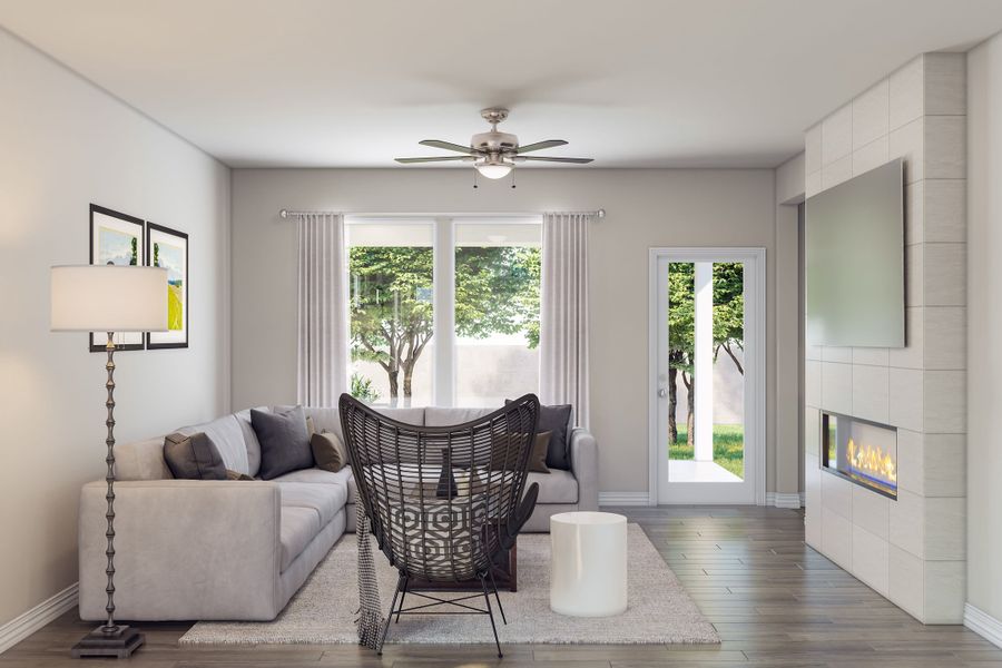 Representative furnished interior of a home built from the Blanco by Tri Pointe Homes in Mason Woods, Cypress (Image 7).
