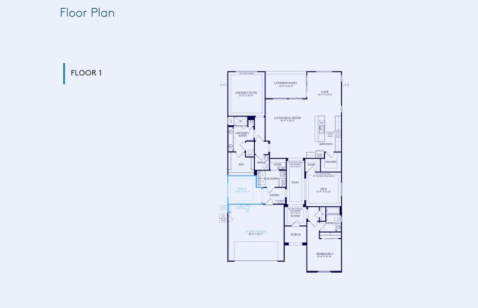2D floor plan layout of this home in Sun City Festival, Buckeye, AZ (Image 4).