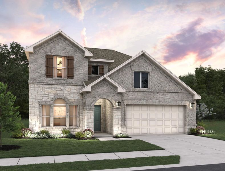 Representative exterior photo of a completed home built from the Odessa by Ashton Woods in Megan's Landing 50's, Castroville, TX (Image 15). Representative exterior photo of a completed home built from the Odessa by Ashton Woods in Megan's Landing 50's, Castroville, TX (Image 15).