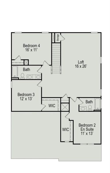2D floor plan layout of this home in Foxtail Palms, Manvel, TX (Image 3).