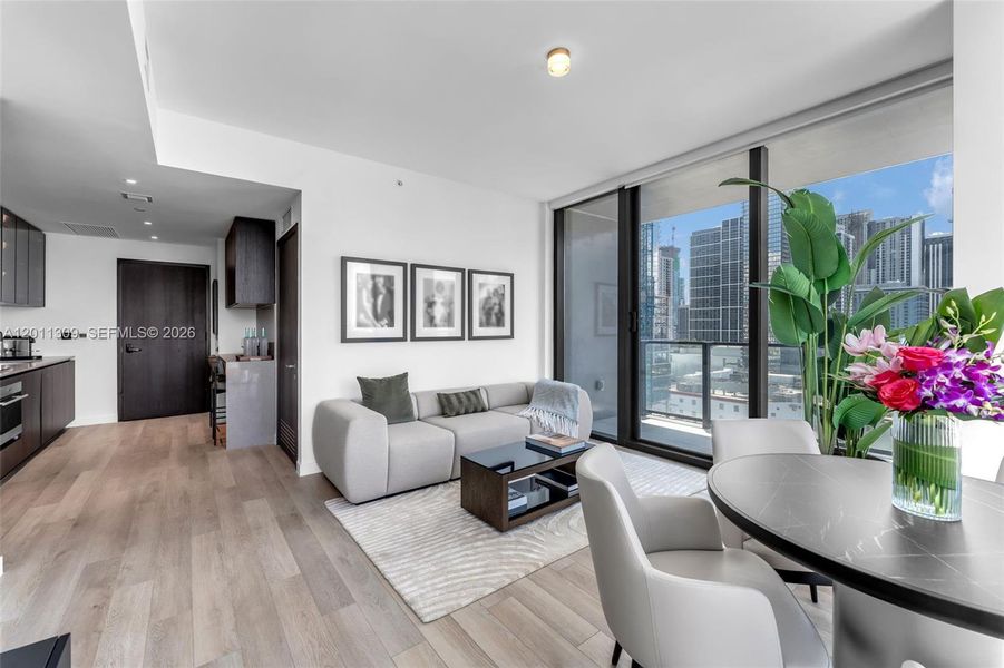 Furnished interior view inside a new home in , Miami (Image 9).