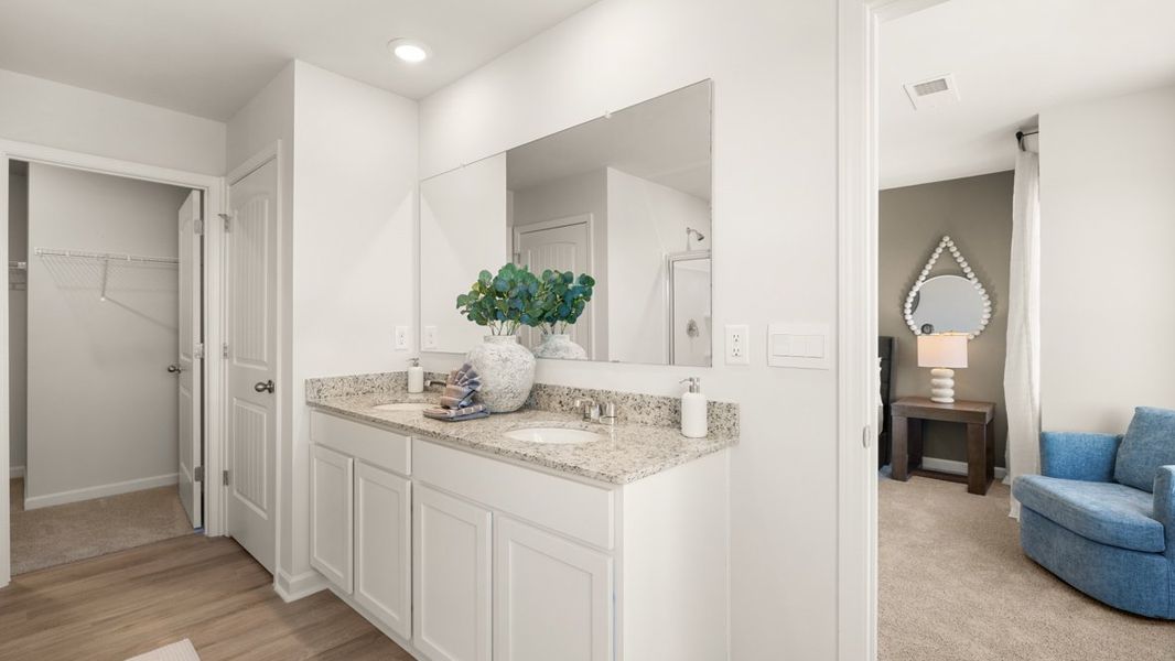Representative furnished interior of a home built from the Sudbury 24' Townhome by D.R. Horton in Oconee Overlook Townhomes, Gainesville (Image 23).