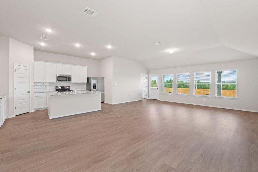 There is so much room in this living area to bring your biggest couches and favorite entertainment center without feeling crowded. There is so much room in this living area to bring your biggest couches and favorite entertainment center without feeling crowded.