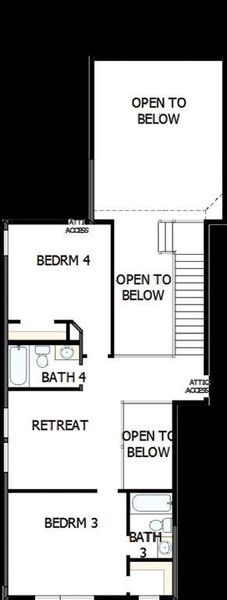 2D floor plan layout of this home in Painted Tree - Classic Series, McKinney, TX (Image 3).
