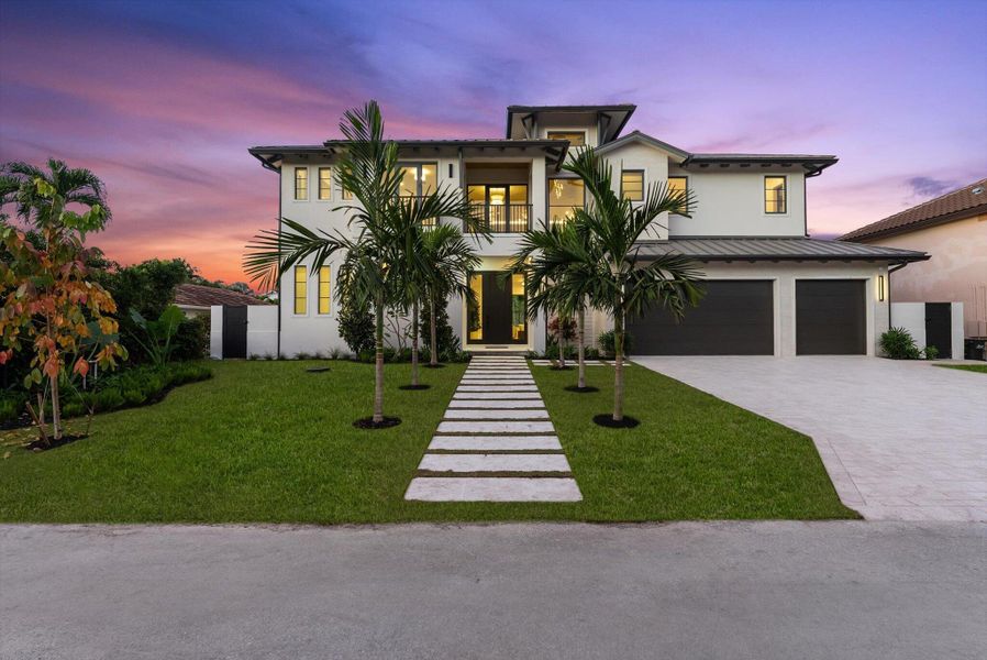 Front exterior of a new home in , Delray Beach, FL, highlighting curb appeal (Image 31). Front exterior of a new home in , Delray Beach, FL, highlighting curb appeal (Image 31).