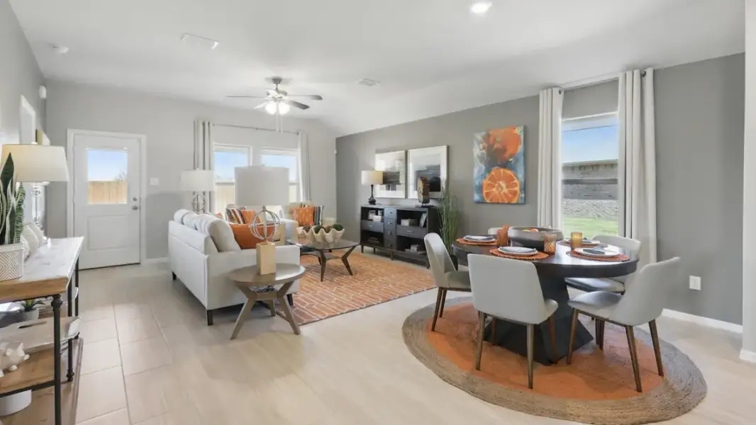 Furnished interior view inside a new home in Rosewood at Beltmill, Fort Worth (Image 10). Furnished interior view inside a new home in Rosewood at Beltmill, Fort Worth (Image 10).