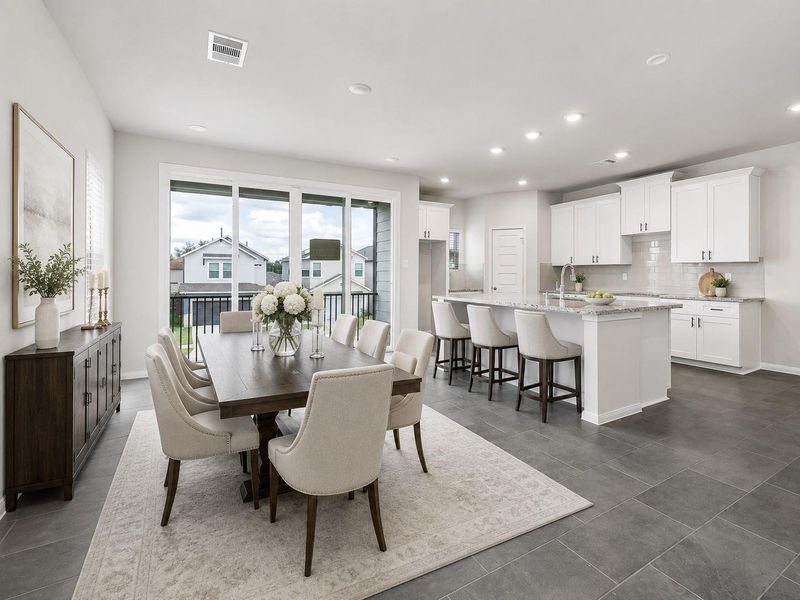View of the large open kitchen with natural light, all virtually staged View of the large open kitchen with natural light, all virtually staged