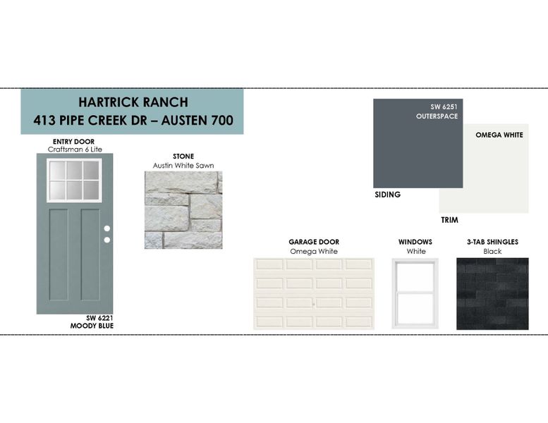 Sample of building materials used in homes in Hartrick Ranch, Temple (Image 12). Sample of building materials used in homes in Hartrick Ranch, Temple (Image 12).