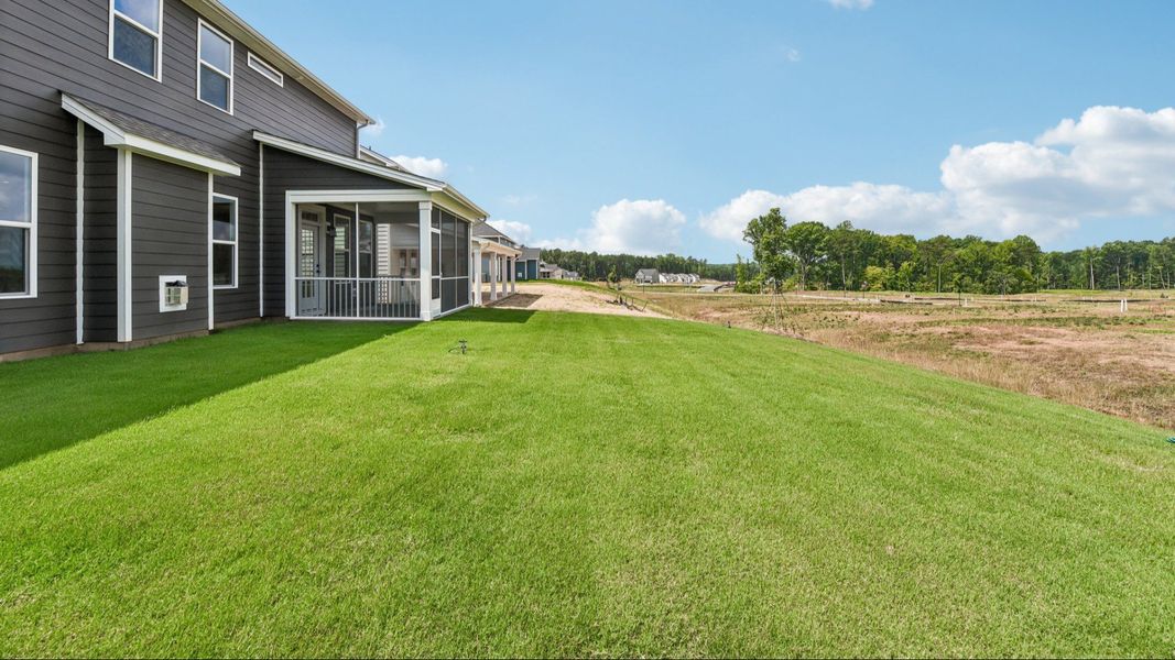 The Stonehaven Plan by DRB Homes in Michaux Gardens - Backyard