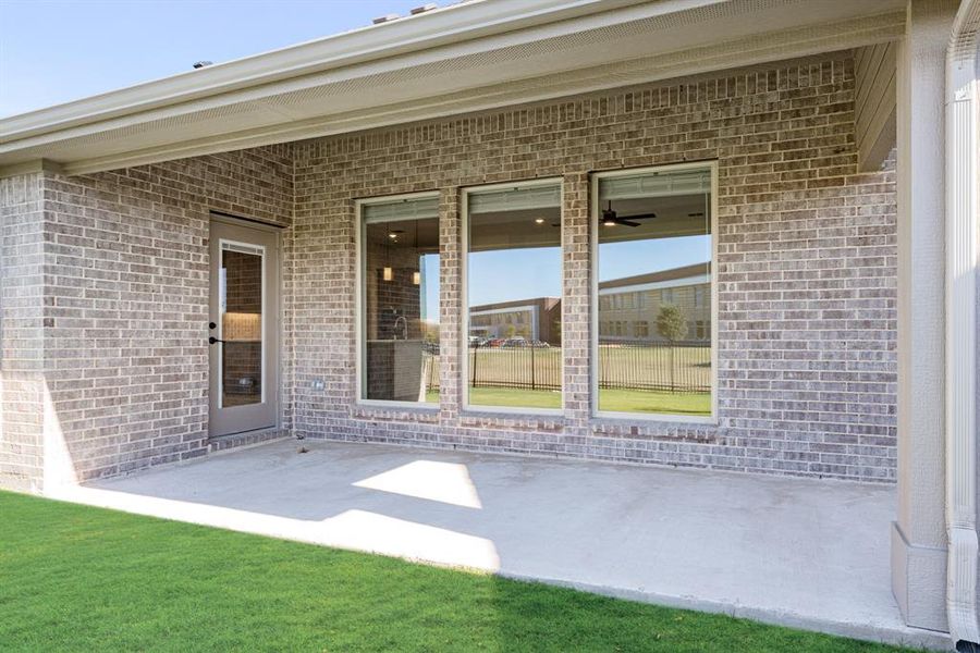 Exterior details and patio area of a home in Ridge Ranch Classic 60, Mesquite (Image 21).