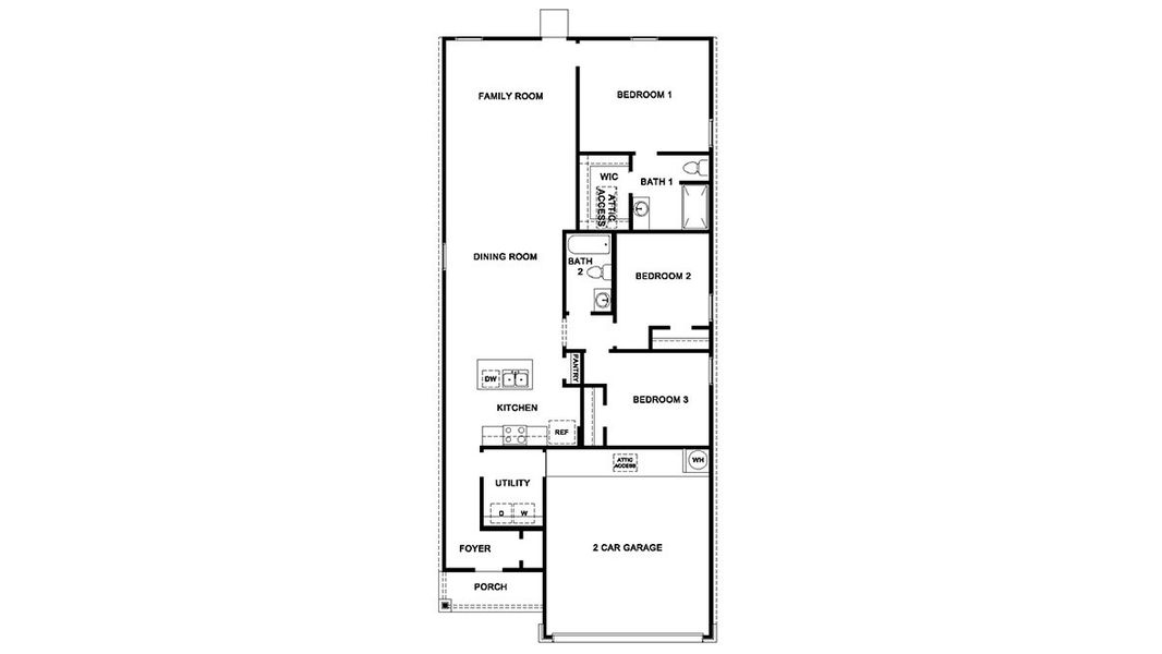2D floor plan layout for the The Caprock by D.R. Horton in Preserve at Medina, Von Ormy, TX (Image 3). 2D floor plan layout for the The Caprock by D.R. Horton in Preserve at Medina, Von Ormy, TX (Image 3).