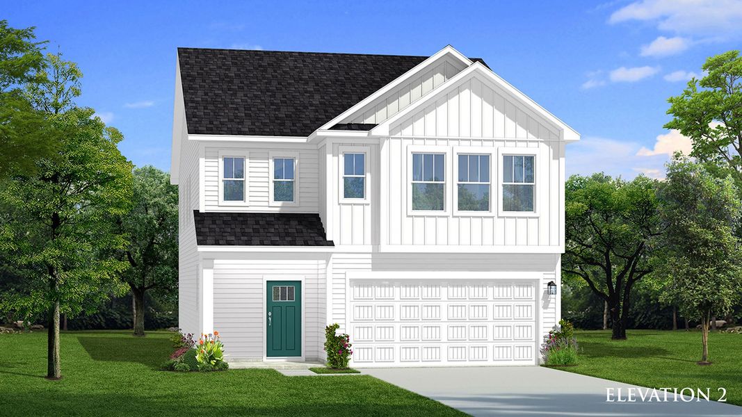Representative exterior photo of a completed home built from the Neroli by DRB Homes in Oakmont Manor, Oxford, NC (Image 20).