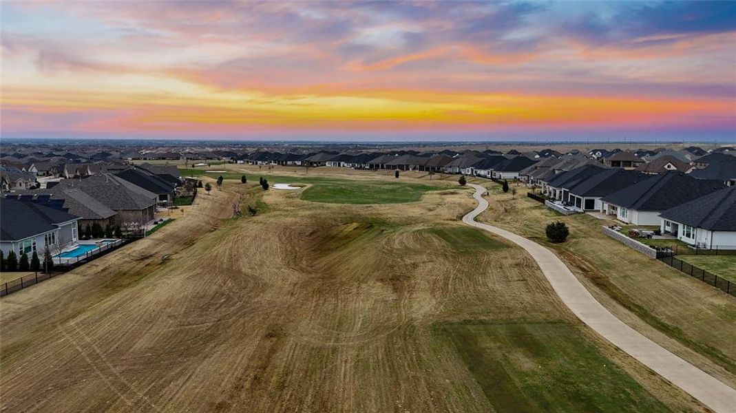 Breathtaking views of North #6 fairway and the communities of Northlake and Justin in the distance.