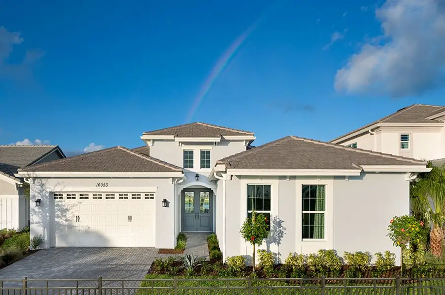 Representative exterior photo of a completed home built from the Kingfisher Grand by Minto Communities in Westlake, Loxahatchee, FL (Image 17).