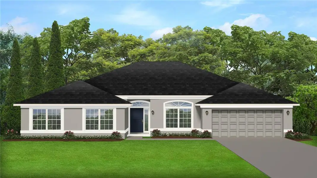 HOME WILL HAVE A 3 CAR GARAGE!  Rendering of home for illustrative purposes only.  Colors and features will vary!