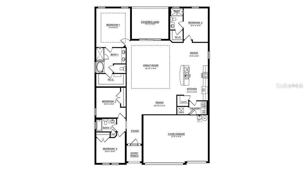 2D floor plan layout of this home in Woodcreek, Wesley Chapel, FL (Image 2). 2D floor plan layout of this home in Woodcreek, Wesley Chapel, FL (Image 2).