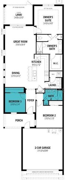 2D floor plan layout of this home in Brightmore at Wellen Park, Venice, FL (Image 2).