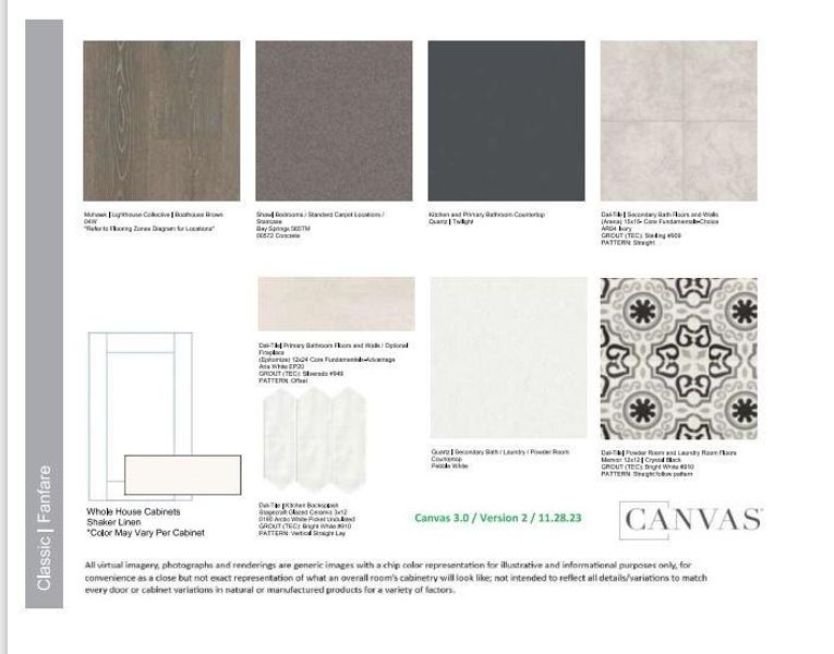 Design Selections. Home is under construction, design selections are subject to change.