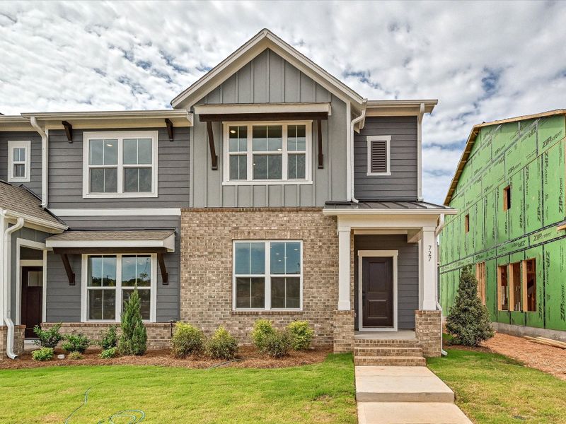 Front exterior of a new home in Hardy Pond Townhomes, Rock Hill, SC, highlighting curb appeal (Image 2).