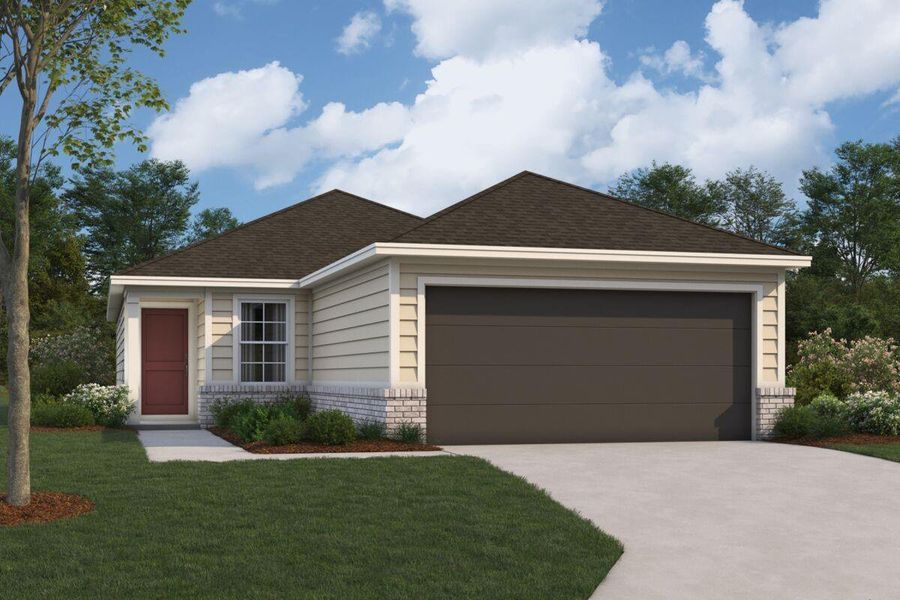 Front exterior of a new home in Lone Star Landing, Montgomery, TX, highlighting curb appeal (Image 14). Front exterior of a new home in Lone Star Landing, Montgomery, TX, highlighting curb appeal (Image 14).