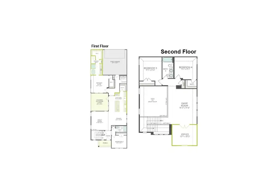 2D floor plan layout of this home in Painted Tree, McKinney, TX (Image 3).
