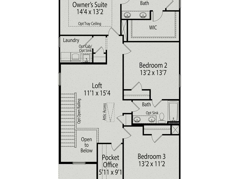 2D floor plan layout of this home in Gregory Village, Lillington, NC (Image 2).
