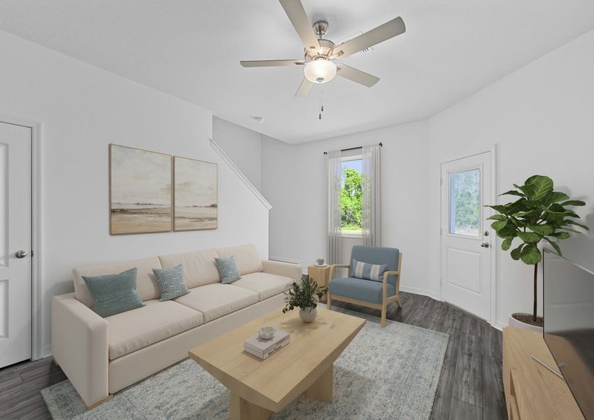 This living room is the perfect space to relax with family and friends This living room is the perfect space to relax with family and friends