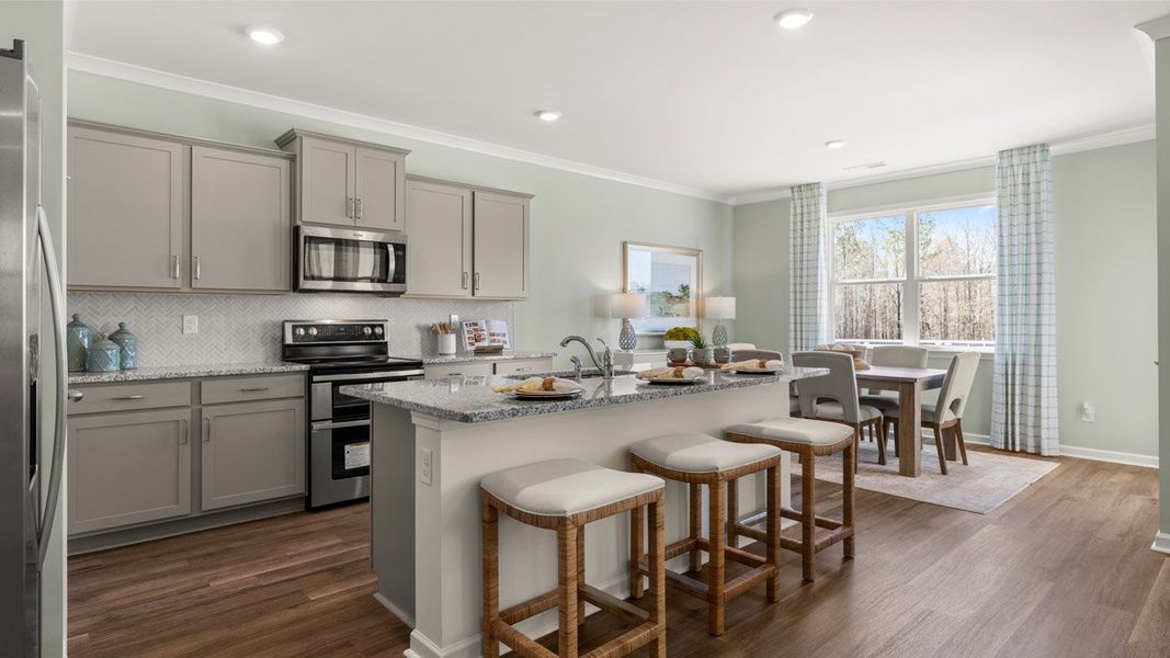 Representative furnished interior of a home built from the Denton by D.R. Horton in Jackson Landing, Jefferson (Image 5).