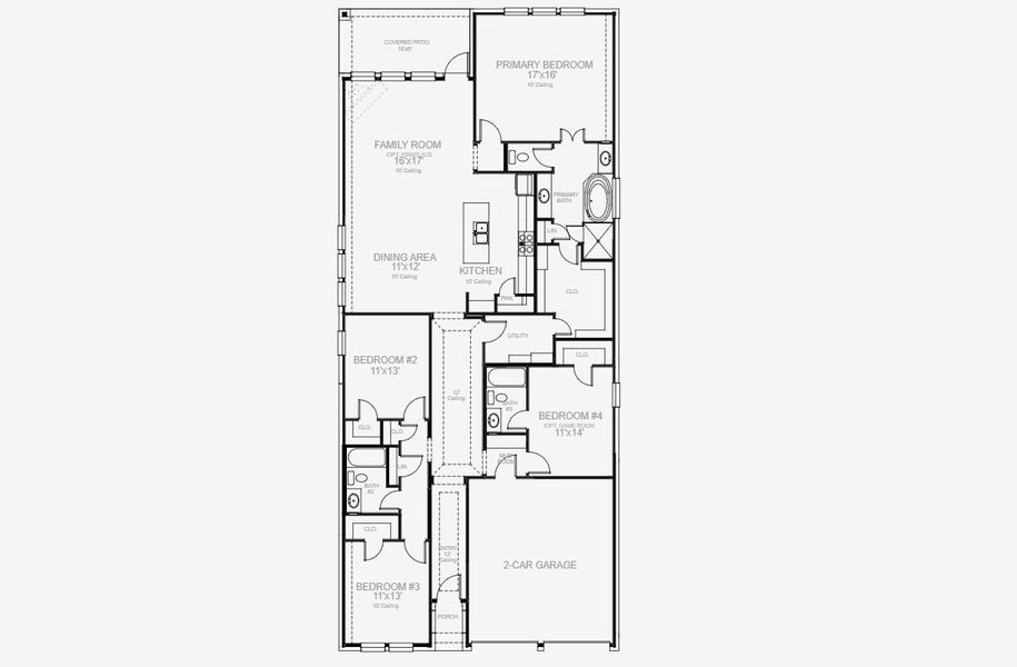 2D floor plan layout for the 2180W by Perry Homes in Juniper Springs 45', Lockhart, TX (Image 3). 2D floor plan layout for the 2180W by Perry Homes in Juniper Springs 45', Lockhart, TX (Image 3).