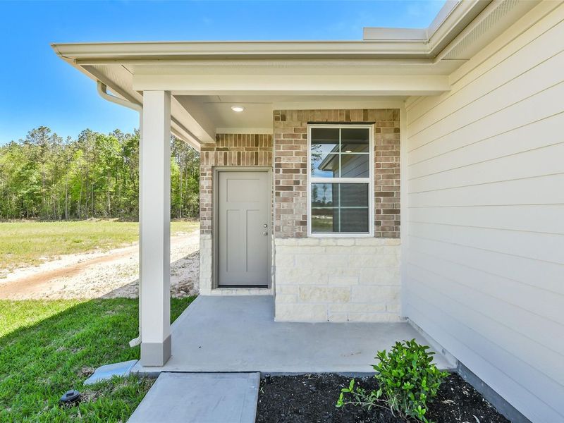 Exterior details and patio area of a home in Spring Branch Crossing, Conroe (Image 3).