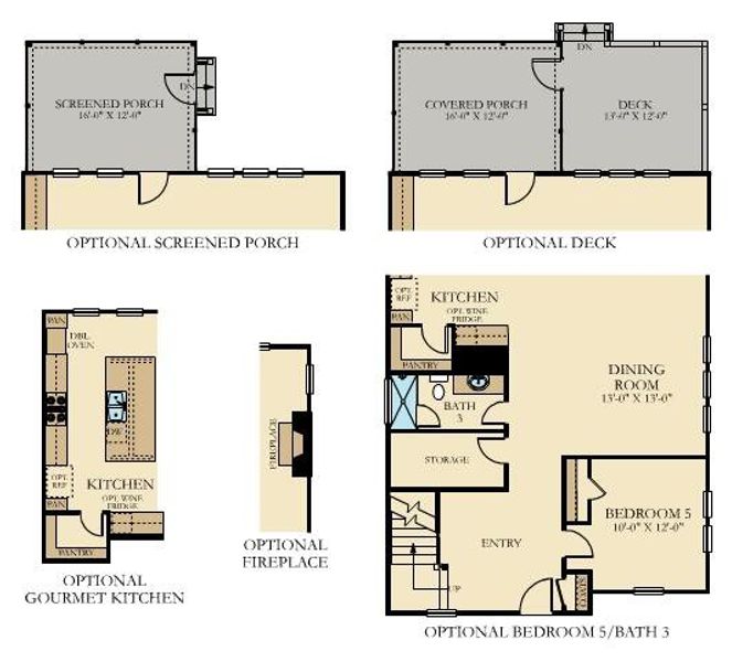 2D floor plan layout of this home in Heron's Walk at Summers Corner, Summerville, SC (Image 3).