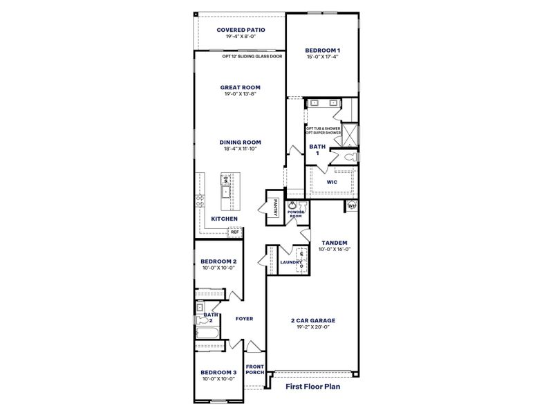 2D floor plan layout for the Dune by D.R. Horton in Westpark, Buckeye, AZ (Image 5).
