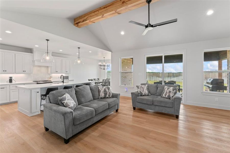 Open Living Room and Kitchen