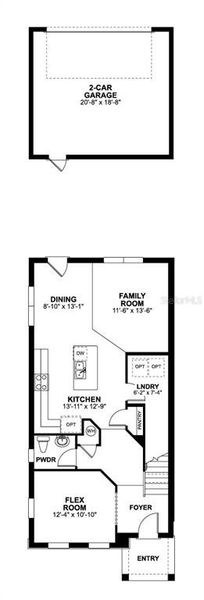 2D floor plan layout of this home in Center Lake on the Park, St. Cloud, FL (Image 3).